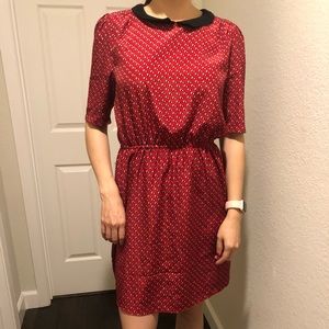 Forever 21 dress cute round collar M horse red